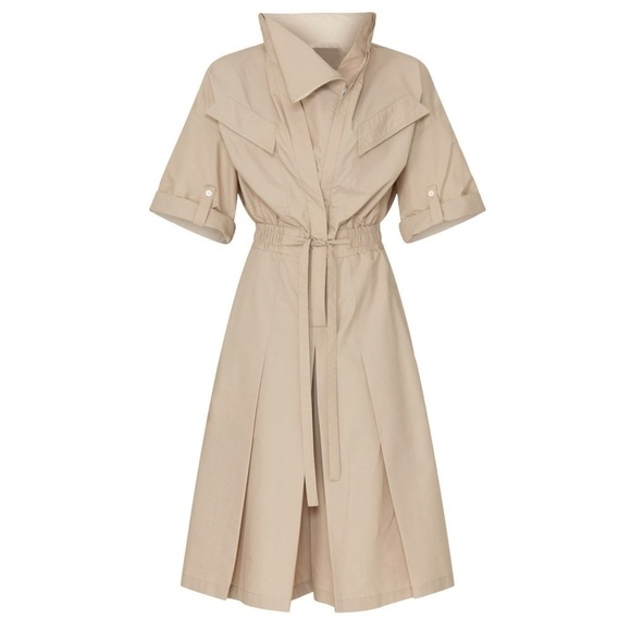 PHILLIP LIM Belted Khaki Short Sleeve Pleated Culotte Utility Trench Jumpsuit 10 - Picture 10 of 11